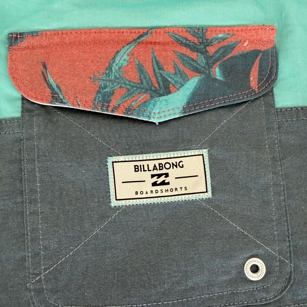 Billabong Mens Board Shorts Sz 38 Tropical Monstera Leaf Colorblock M141DTRB NWT - Picture 5 of 11